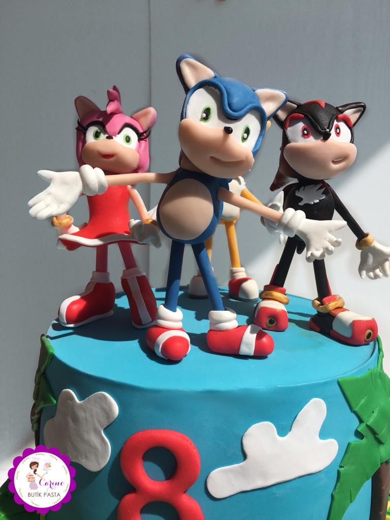 SONIC ÇOCUK DOĞUM GÜNÜ PASTASI Carino Butik Pasta Antalya Butik Pasta