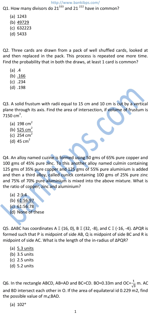 Aptitude Test Questions With Solutions