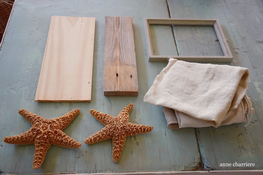www.annecharriere.com, DIY estrellas de mar, marcos vacíos, 