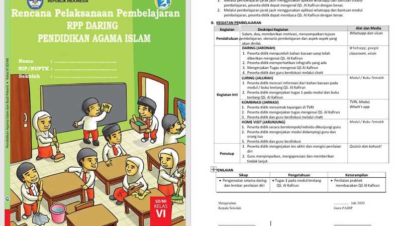 Rpp Daring Satu Lembar Mapel Pai Kelas 6 Sd Kurikulum 2013 Sekolahdasar Net