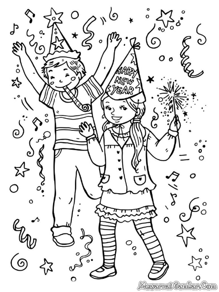 Mewarnai Gambar Tahun Baru 2013 Mewarnai Gambar