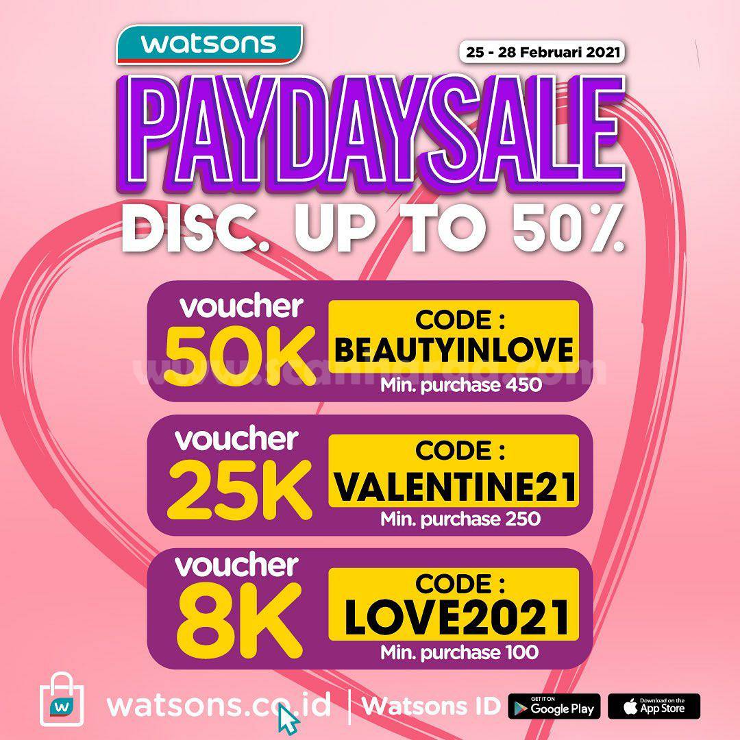 WATSONS Promo PAYDAY SALE Discount Up to 50%