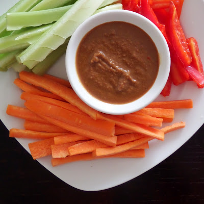 Honey Sriracha Peanut Sauce:  A sweet and spicy creamy peanut sauce that is a great dip for vegetables or spring rolls.
