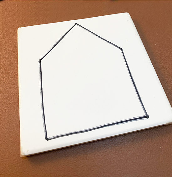 Sharpie traced house shape