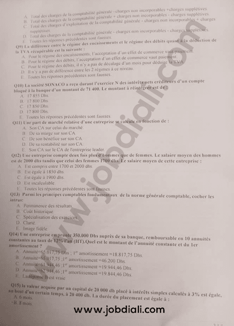 Exemple Concours Administrateur 3ème grade - CHU Mohammed VI Marrakech