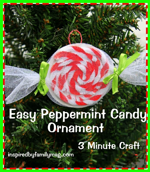 Easy Christmas Ornament Craft: Peppermint Candy - Inspired by Family