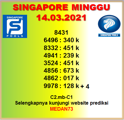 Prediksi Sgp Minggu 14 03 2021 Medan73 Jitu Prediction