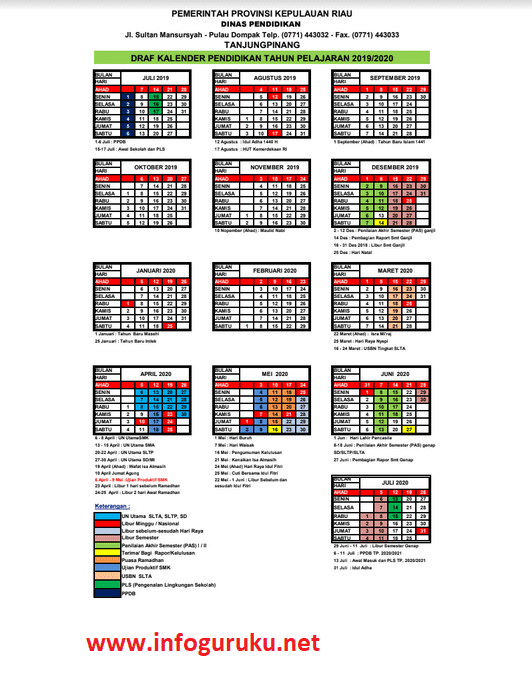 Kalender Pendidikan Tahun Pelajaran 2019 2020 Azafah78