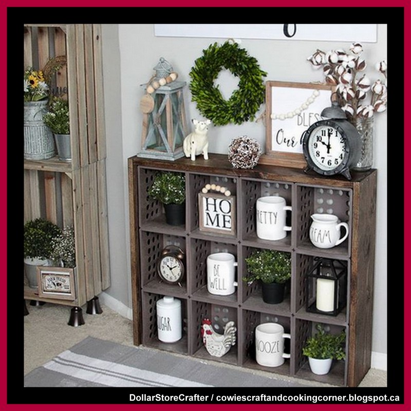 Dollar Store Crafter DIY Farmhouse Cube Crate Organizer Using Dollar Tree Items Dollar Tree Hacks