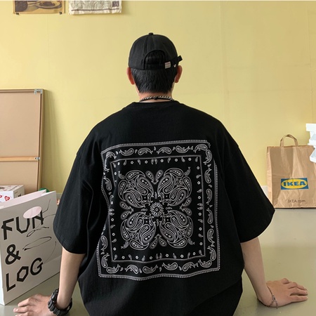 ÁO THUN TAY LỠ FORM RỘNG HOA VĂN LƯNG