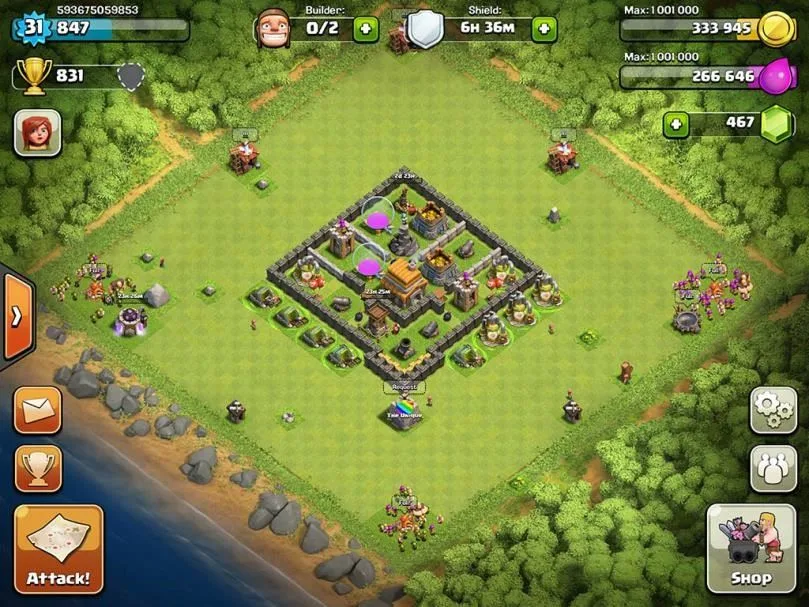 clash of clans 5 level town hall