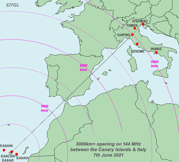 EI7GL....A diary of amateur radio activity: 3000km+ opening on 144Mhz from  the Canary Islands to Italy - 7th June 2021