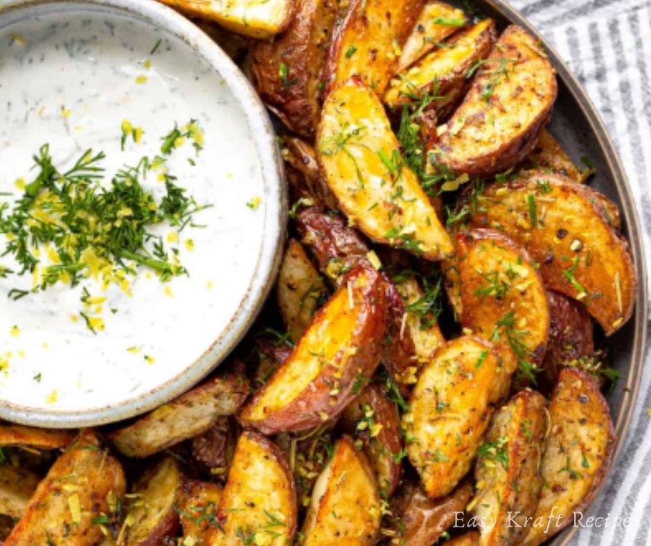 HOMEMADE GREEK POTATO WEDGES WITH YOGURT SAUCE Easy Kraft Recipes