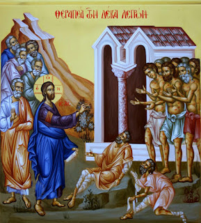Christ healing the ten lepers.