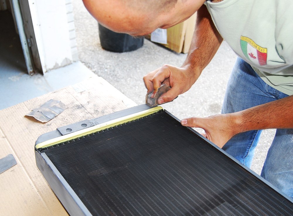 Dino 246 Restoration Blog Crazy Task 5 Block sanding the radiator