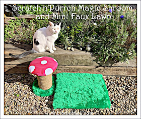 Crafting with Cats Easter Special ©BionicBasil® Scratch'n'Purrch Magic Shroom and Mini Faux Lawn