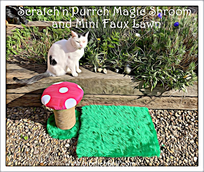 Crafting with Cats Easter Special ©BionicBasil® Scratch'n'Purrch Magic Shroom and Mini Faux Lawn