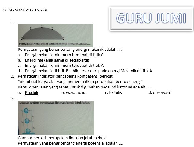 Soal Soal Dan Kunci Jawaban Postes Pkp Guru Sekolah Dasar Sd Kelas Tinggi Guru Jumi