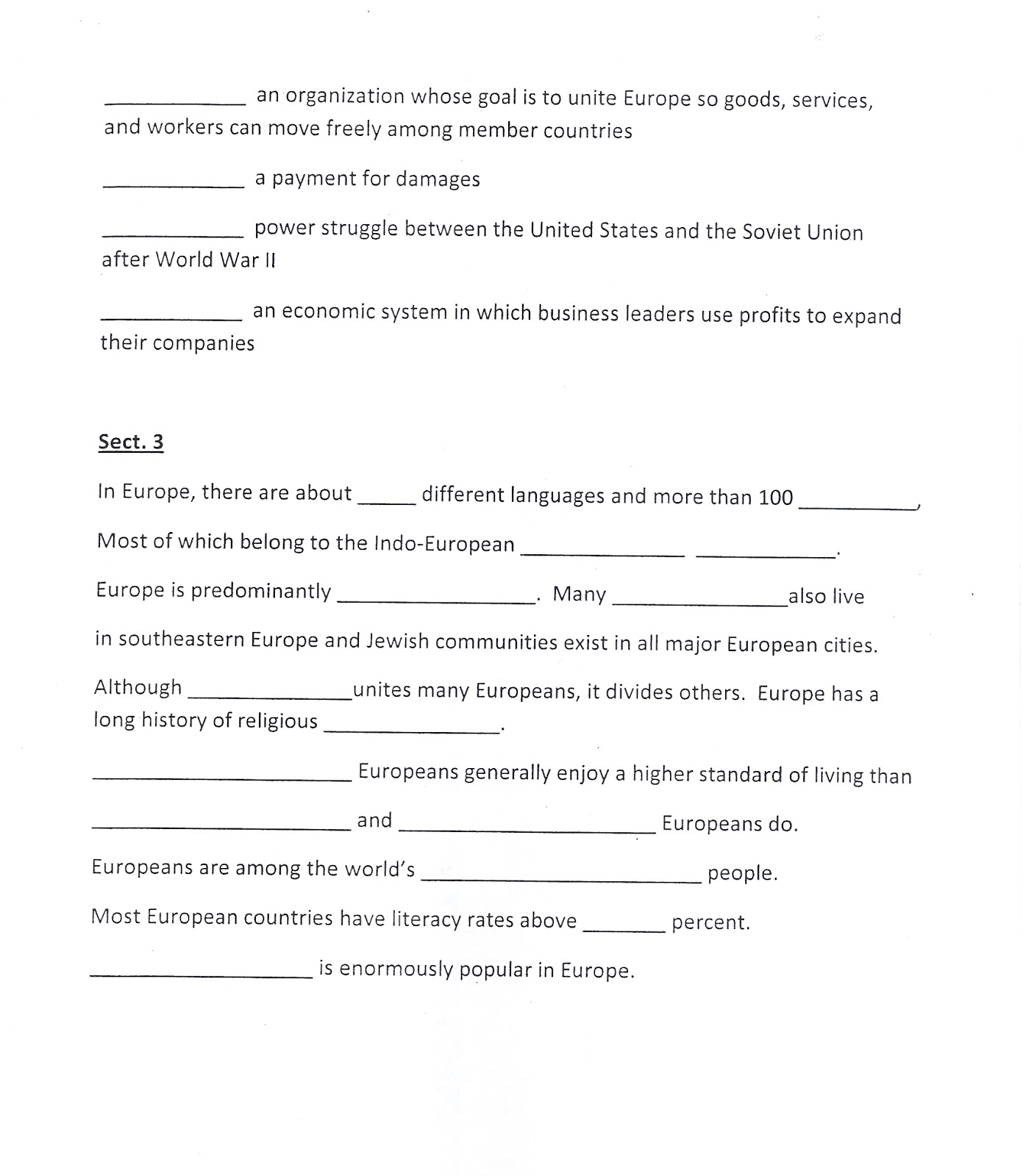 Mr. E's World Geography Page World Geography 2017 Chapter 13 Human