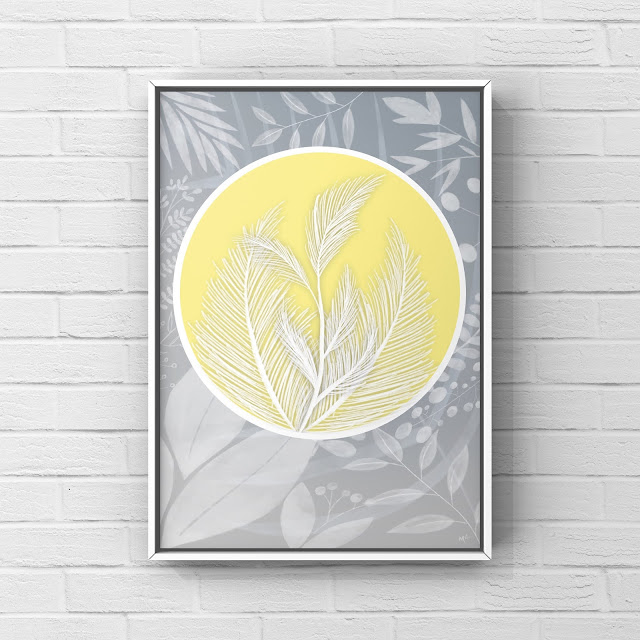 Spring Meadows by Mark Taylor spring art, flowers, floral, yellow, gray, abstract, design, graphic design,