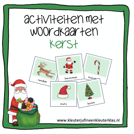 Kleuterjuf in een Woordkaarten | Thema KERST