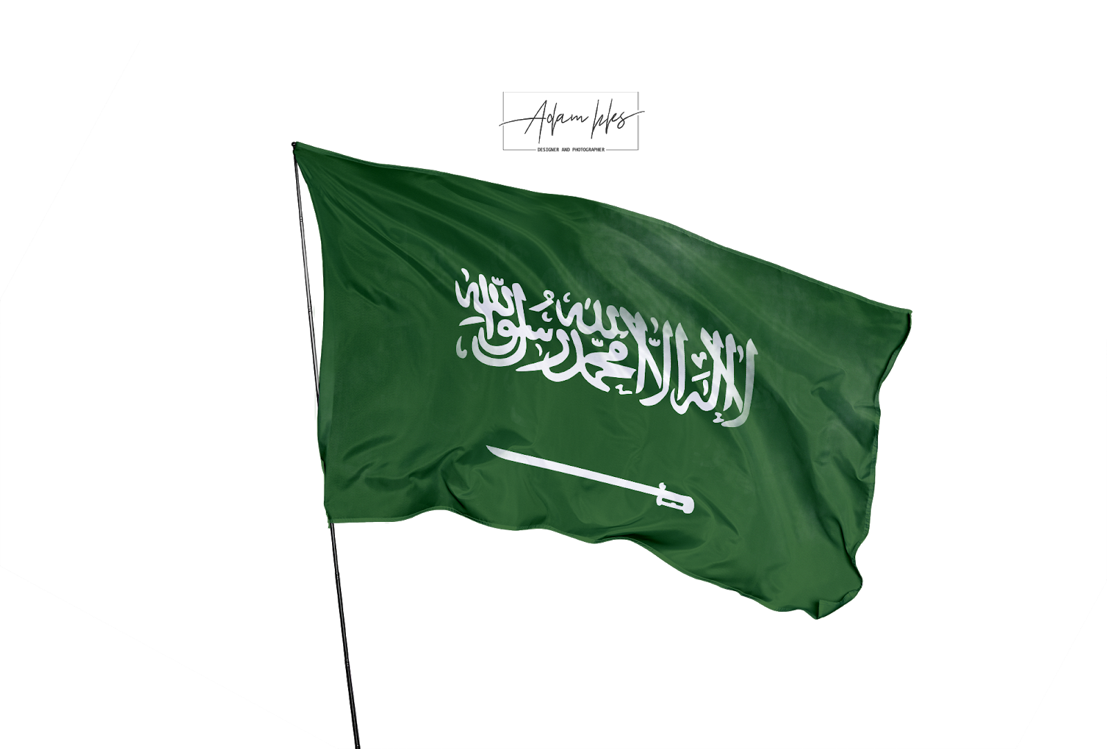 علم السعودية يرفرف Png