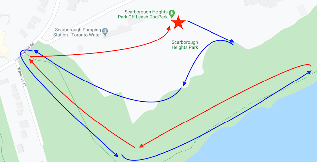 Map for hike in Scarborough Heights Park