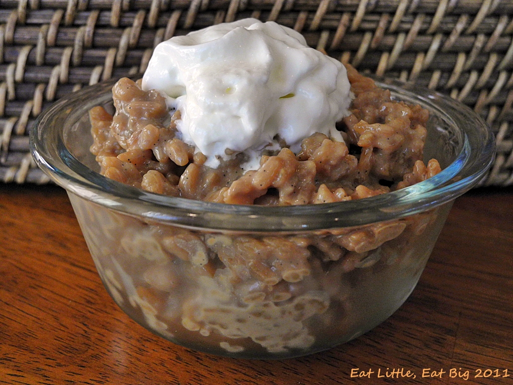 Recipe for Vanilla Coffee and Cream Rice Pudding | Eat Little, Eat Big