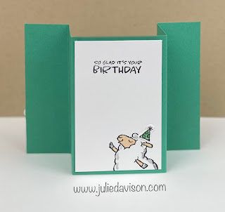 Stampin' Up! Sale-a-Bration: Counting Sheep Bridge Card + VIDEO tutorial ~ www.juliedavison.com #stampinup