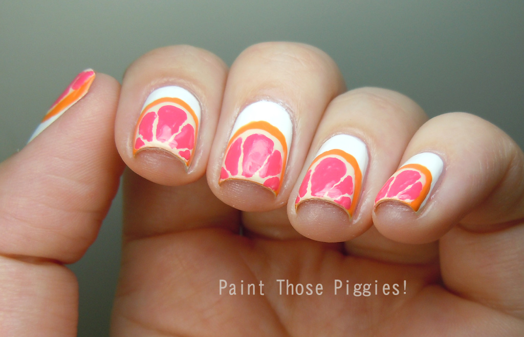 Paint Those Piggies! Grapefruit Slice Nails