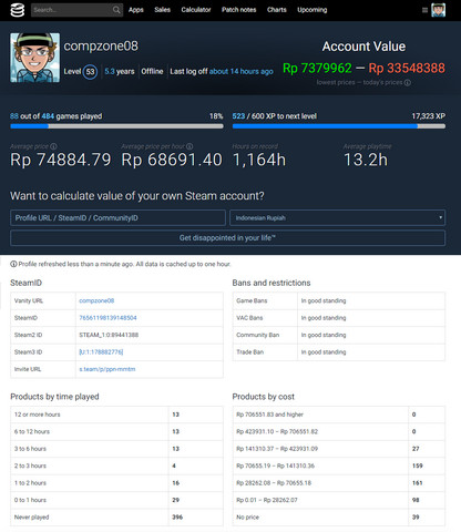 Menghitung Nilai Akun Steam