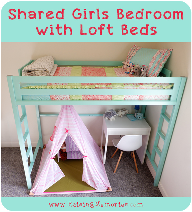 girls room with loft bed