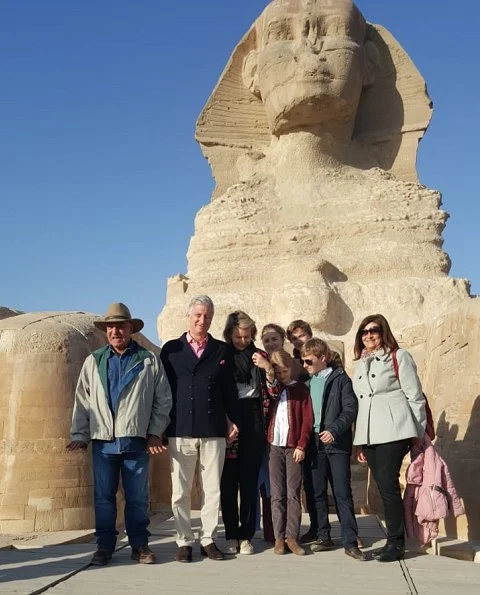 Queen Mathilde, Crown Princess Elisabeth, Prince Gabriel, Prince Emmanuel and Princess Eleonore visited the pyramids of Giza