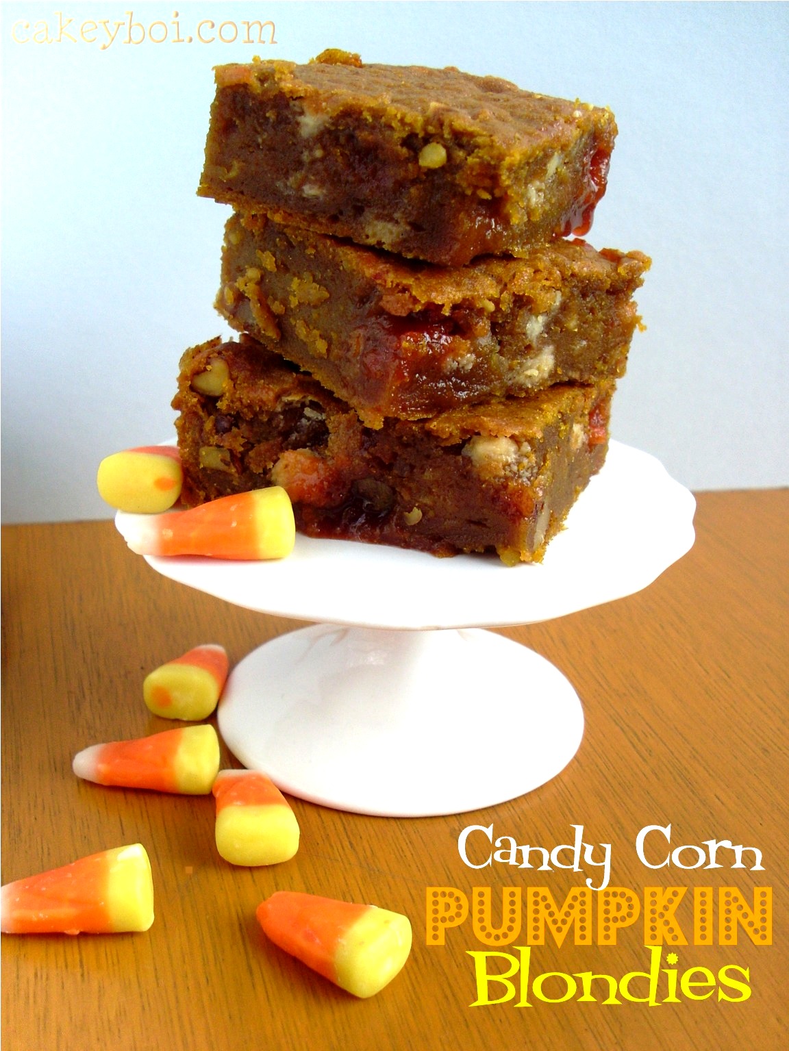 Cakeyboi Candy Corn Pumpkin Blondies