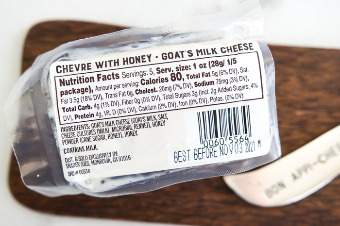 Trader Joe's Chevre with Honey Review and nutrition info