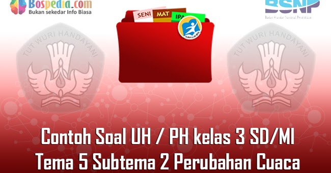 Lengkap Contoh Soal Uh Ph Untuk Kelas 3 Sd Mi Tema 5 Subtema 2 Perubahan Cuaca Bospedia