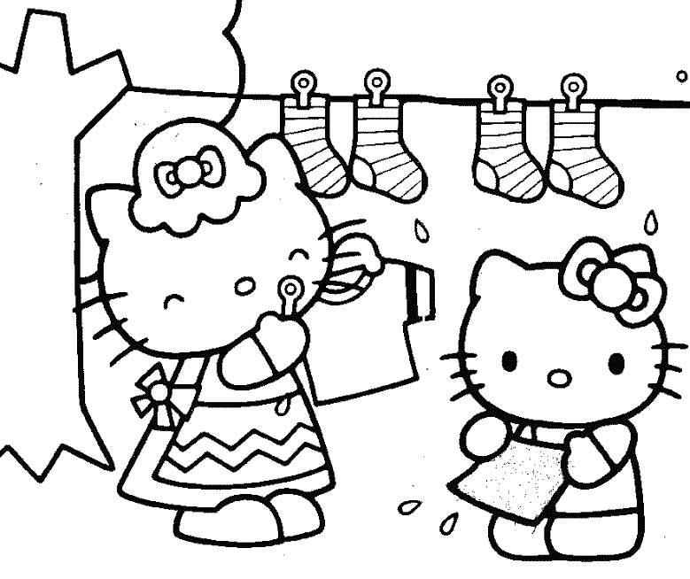 20 Gambar Belajar Mewarnai Tema Hello Kitty Untuk Anak 