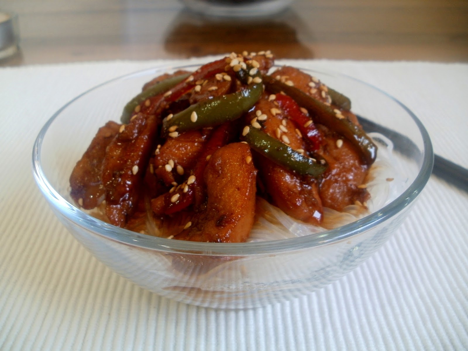 Pollo con salsa teriyaki