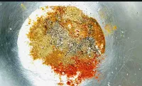 Spices with yoghurt for fish tikka recipe