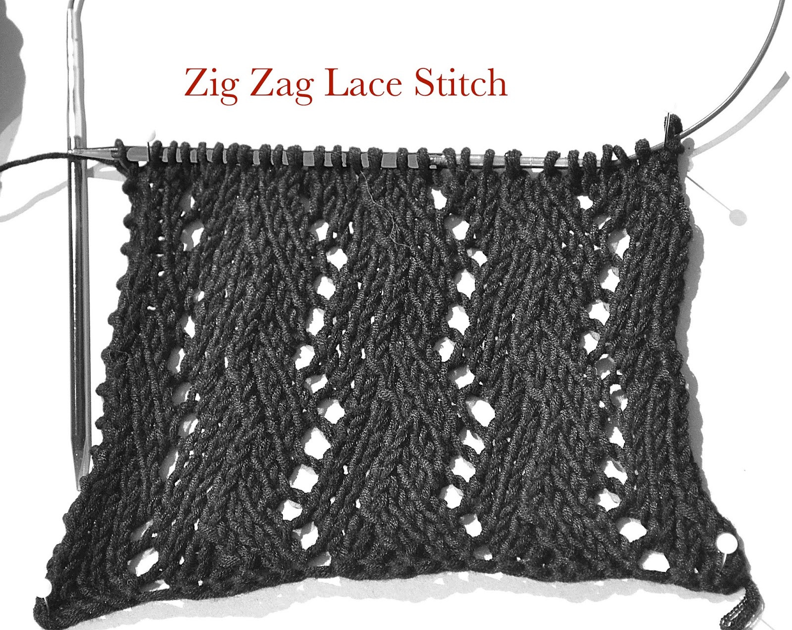 Knitting Novice The Weekly Swatch Lace Zig Zag Stitch Pattern
