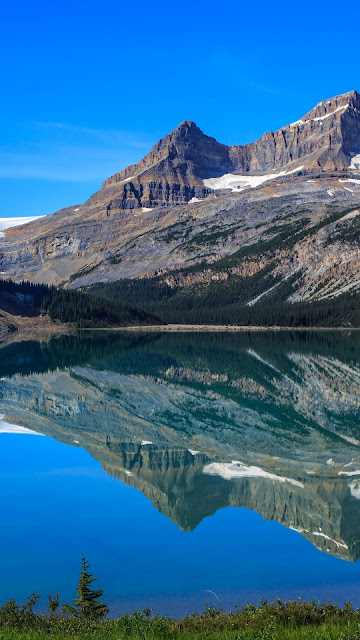 Screen background, Landscape, Mountains, Lake, Reflection, Snow, Trees