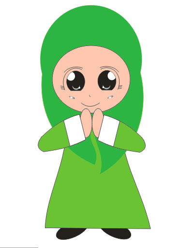 Membuat Karakter  Kartun Hijab