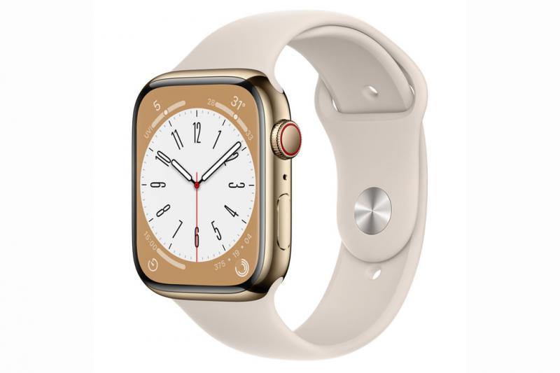 Đồng hồ Apple Watch Series 8 Cellular 45mm Gold Stainless – Viền thép, Dây cao su – MNKM3VN/A – Hàng chính hãng