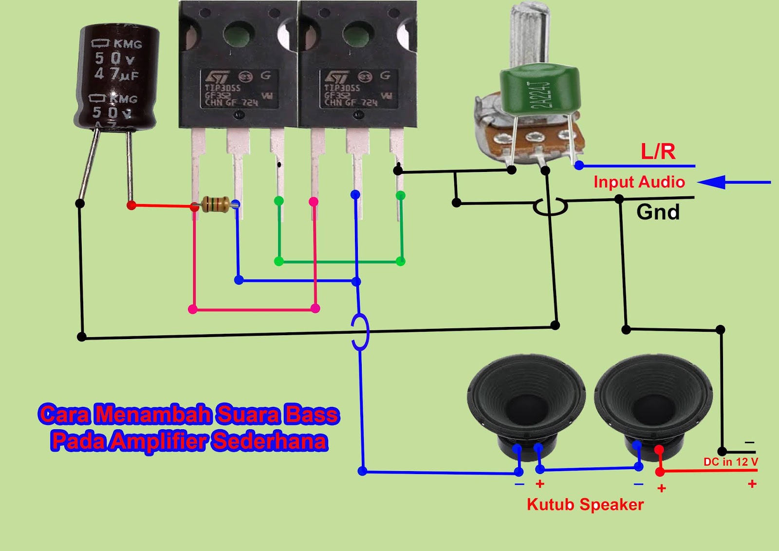 menambah suara bass pada rangkaian amplifier sederhana