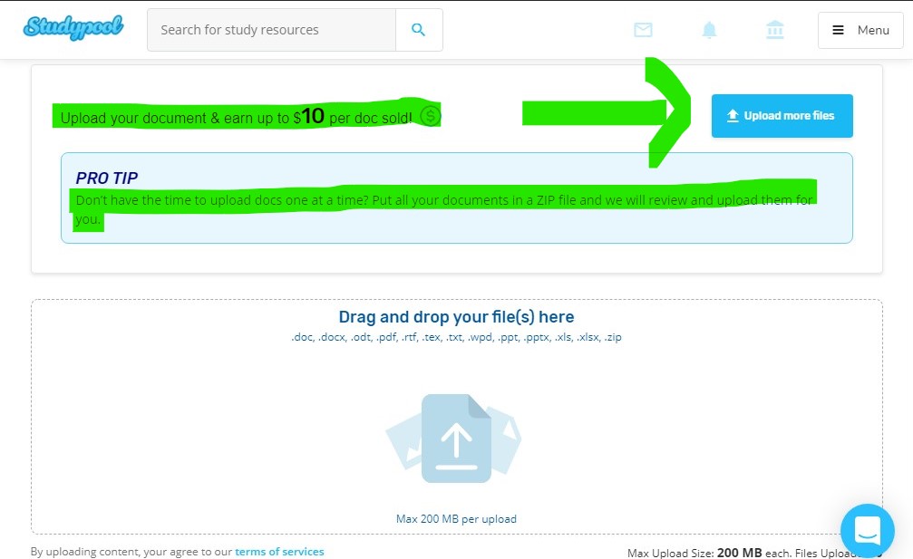 Earn Money Selling Notes in Studypool
