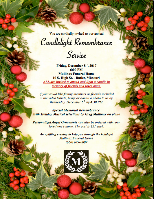 Mid America Live Mullinax Funeral Home Candlelight Remembrance Service