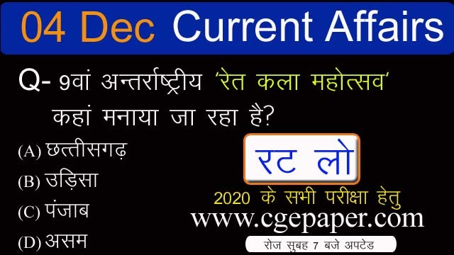 04 December 2020 current affairs