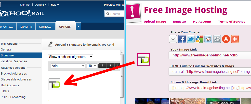 how to insert a photo in yahoo email