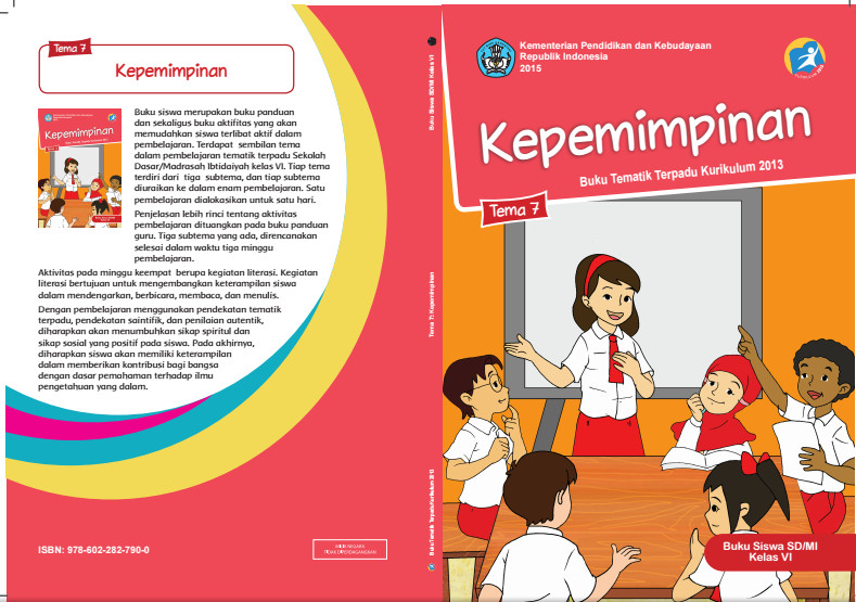 Download Buku Tematik Kurikulum 2013 SD/MI Kelas 6 Tema 7 Kepemimpinan Edisi Revisi Format PDF