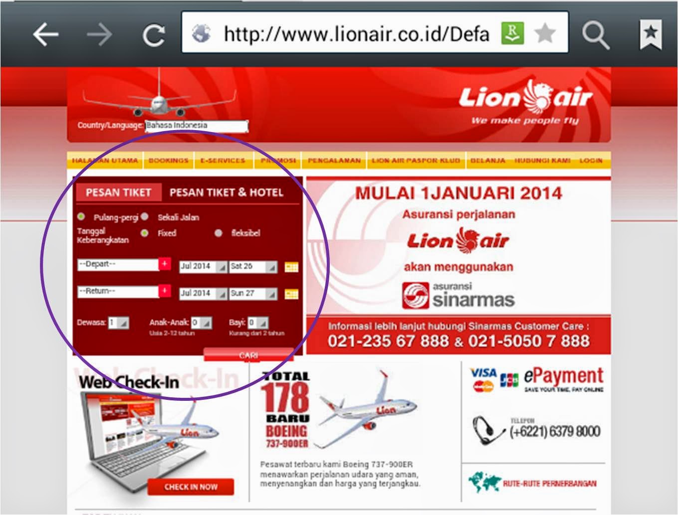 Cara Membeli Tiket Lion Air Online